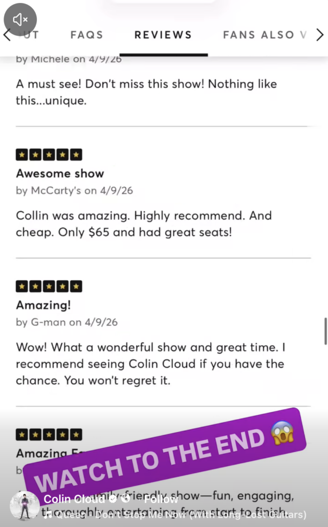 colin cloud reviews facebook reel